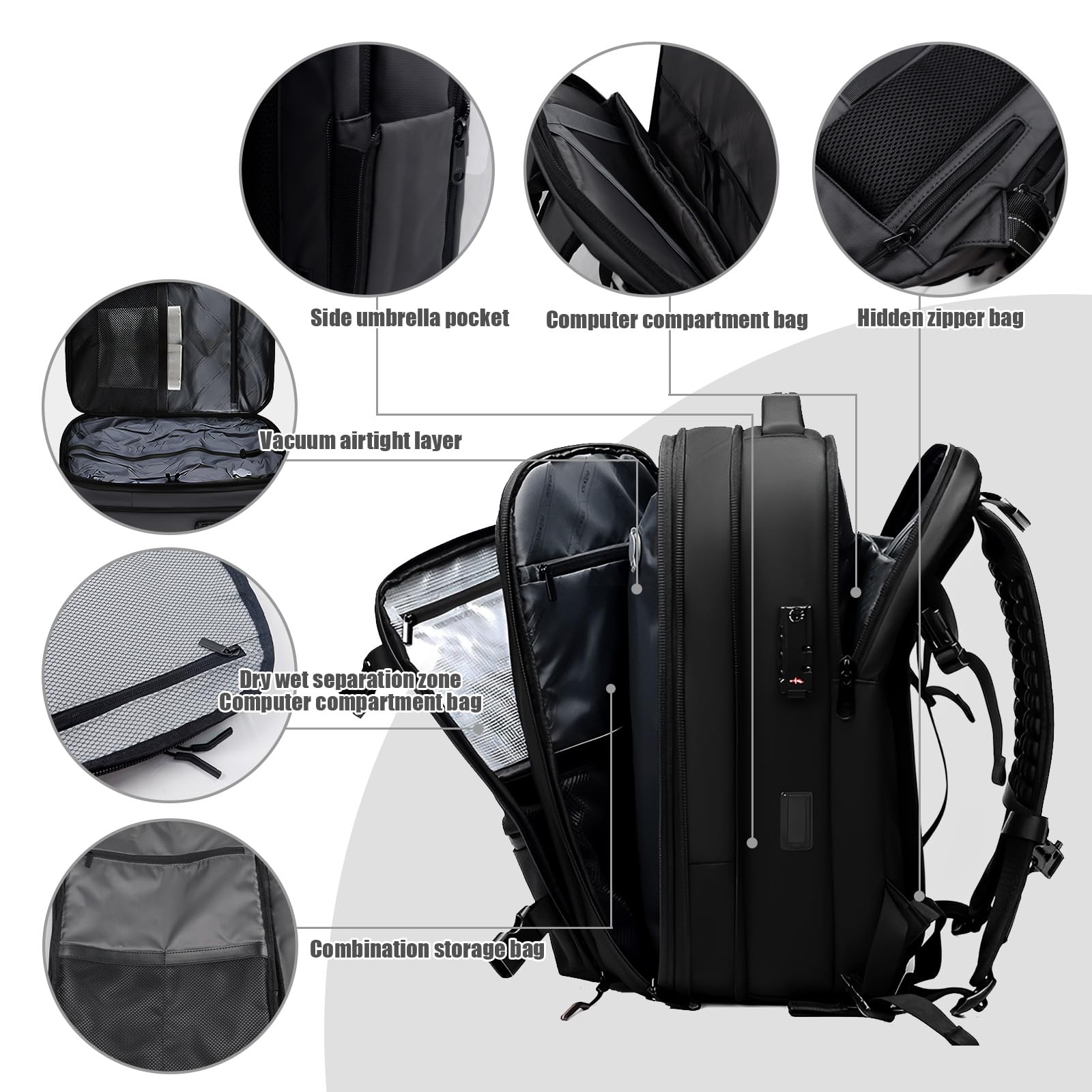 Air Vacuum Travel Backpack with Air Pump 45L