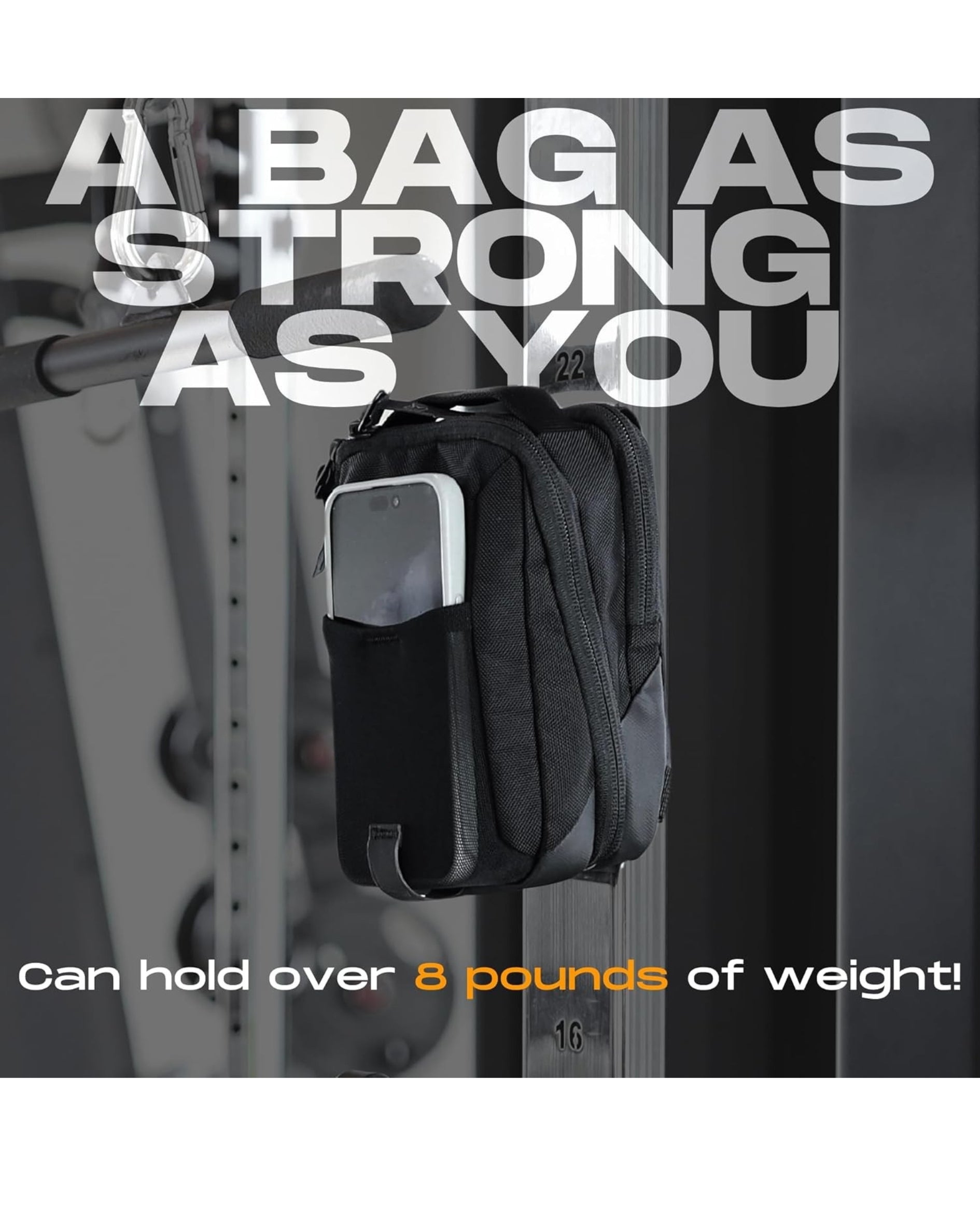 Magnetic Gym Sling Bag With Mobile Phone and Bottle Holder