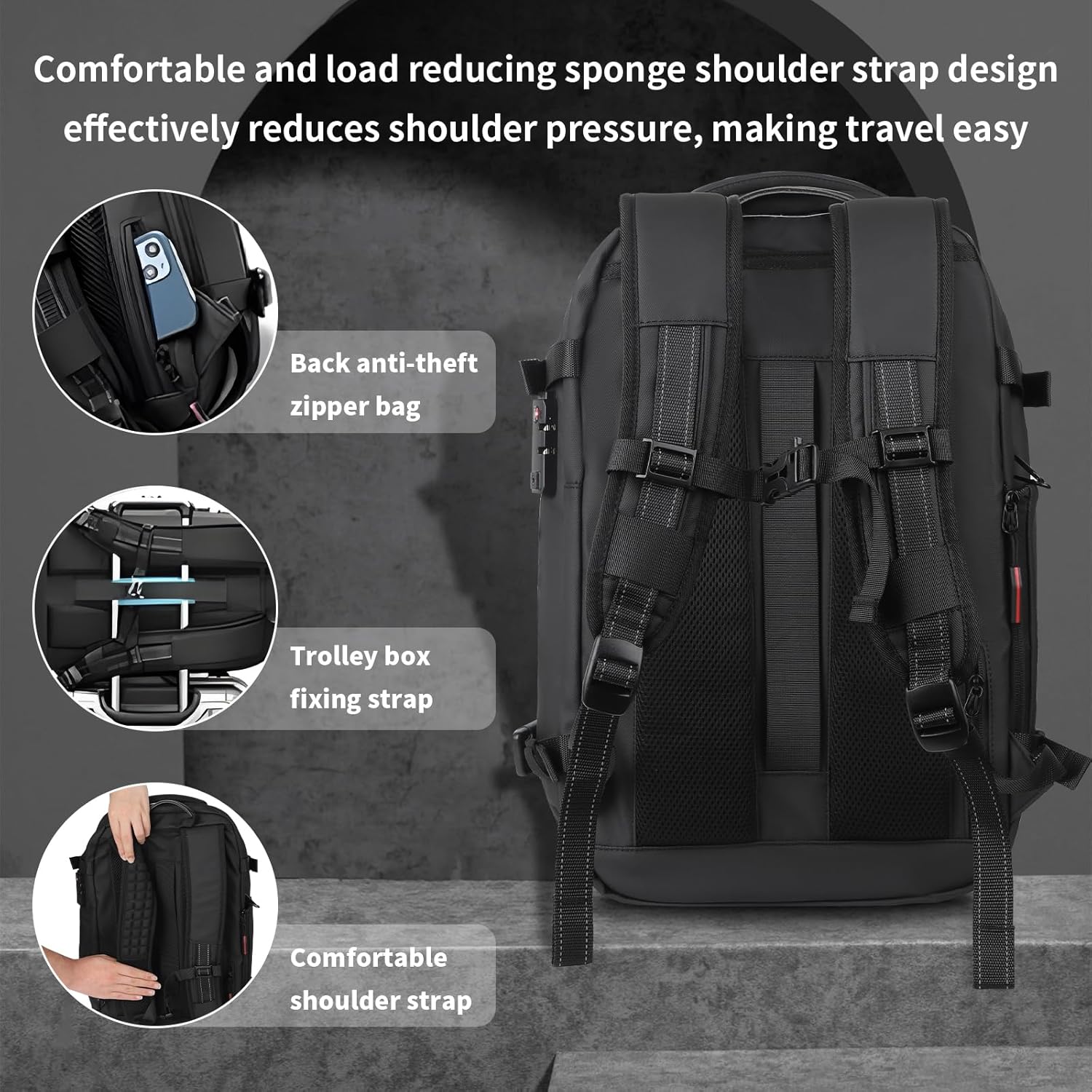 Air Vacuum Travel Backpack with Air Pump 45L