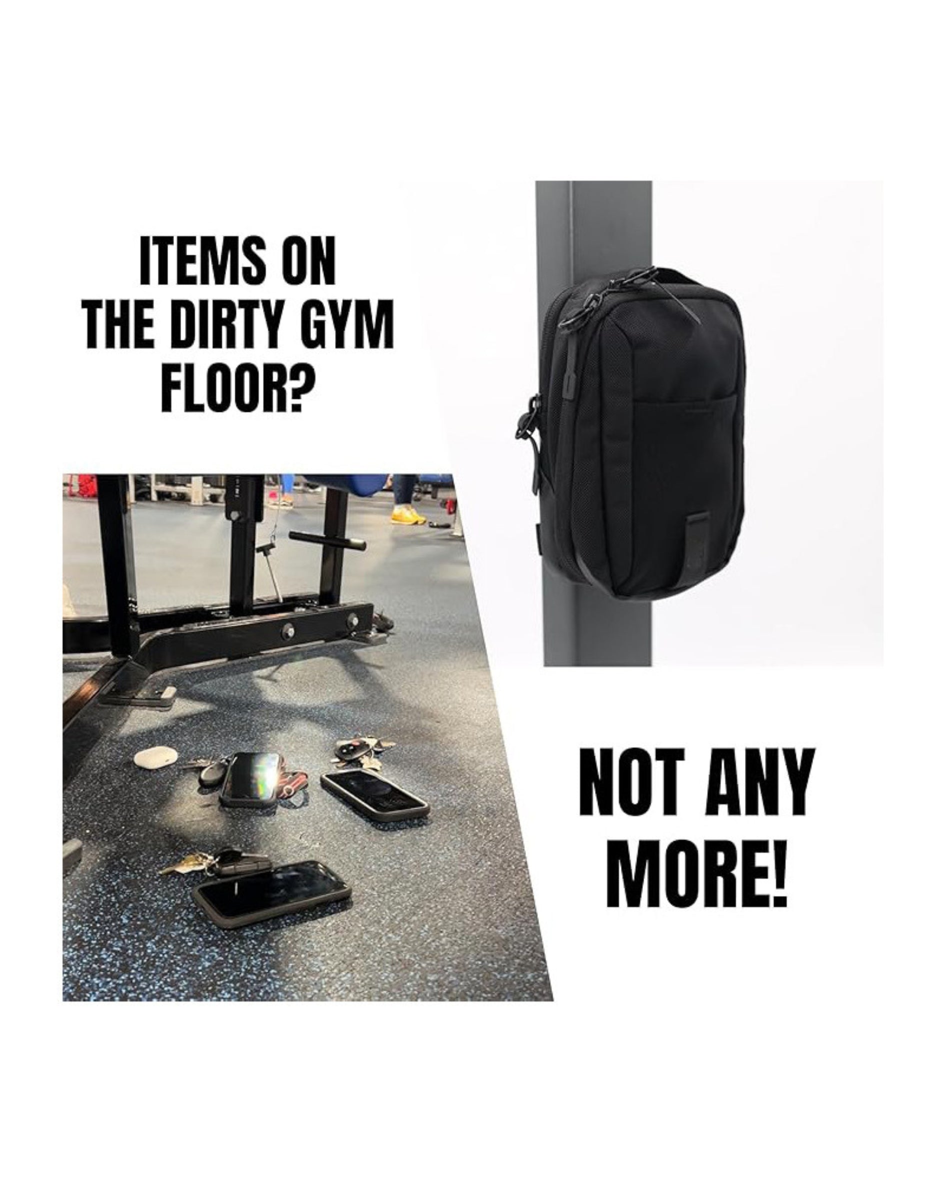 Magnetic Gym Sling Bag With Mobile Phone and Bottle Holder