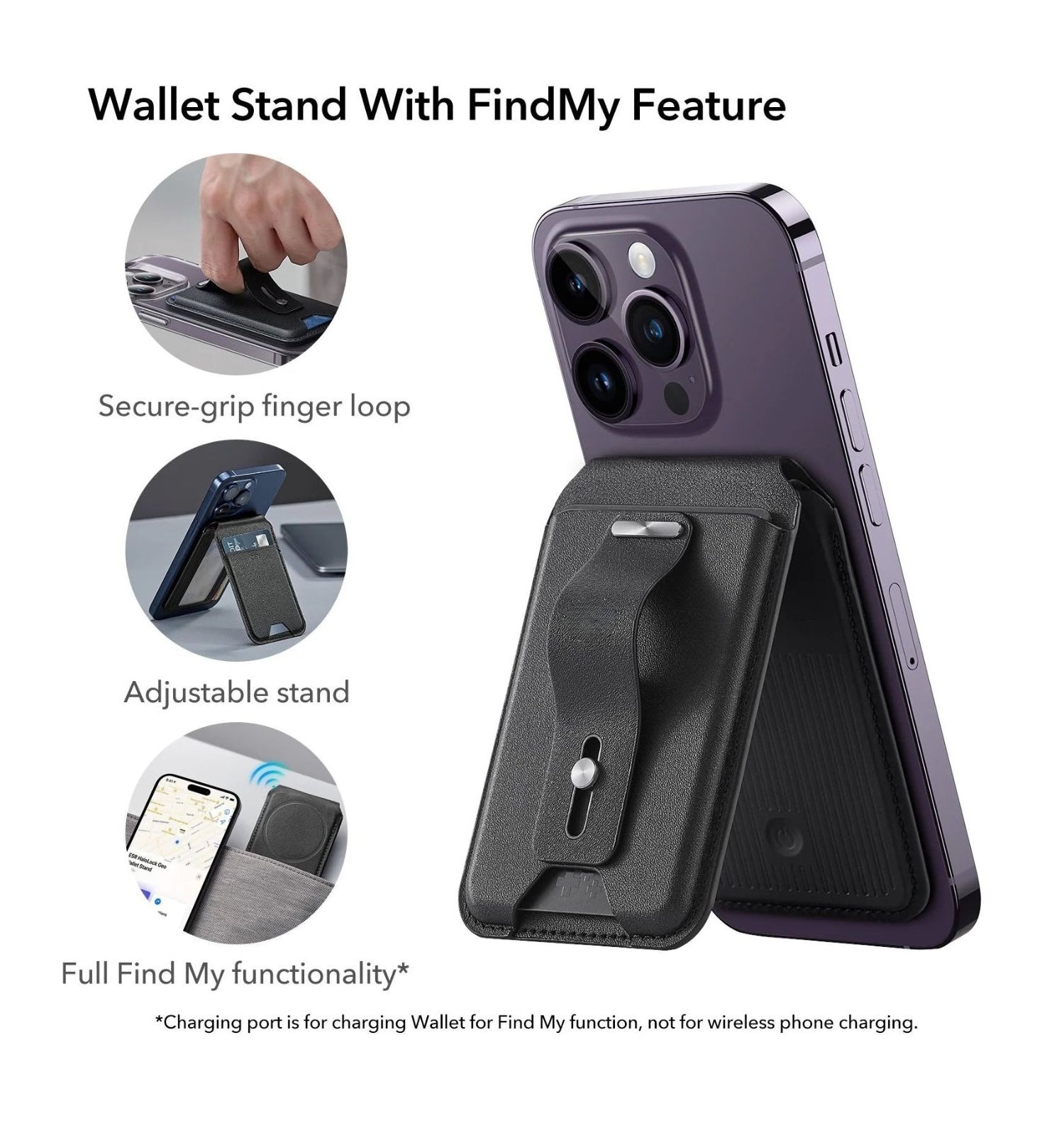 UrbanClaw MagSafe Wallet with Find My | 4-Card Magnetic Wallet Stand for iPhone