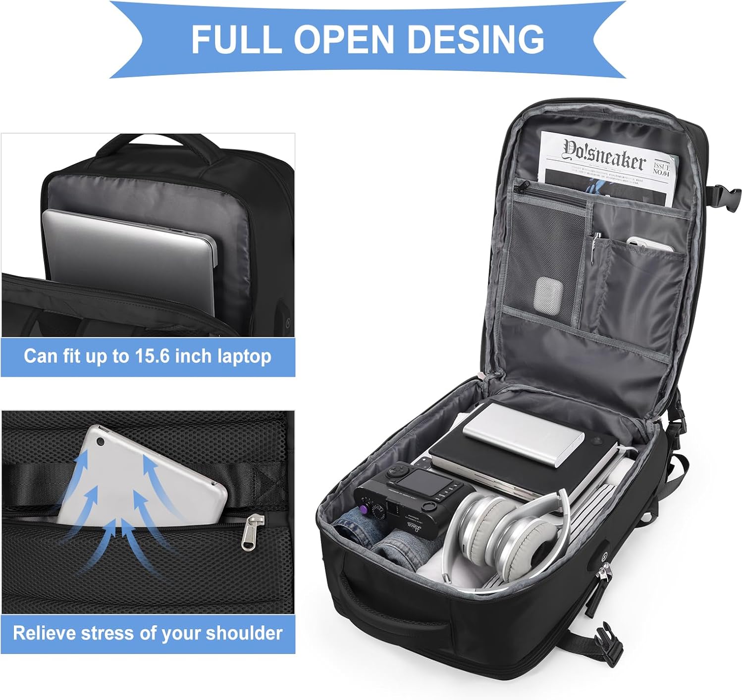 Travel Bag Pack for Genz Travelers! Panther Black