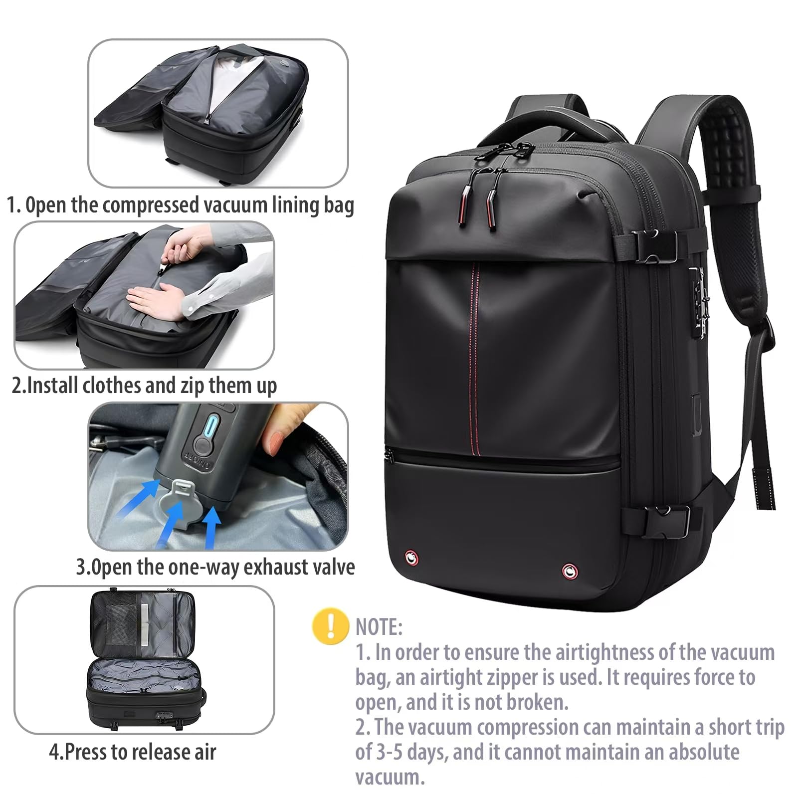 Air Vacuum Travel Bag Pack With Air Pump 45L