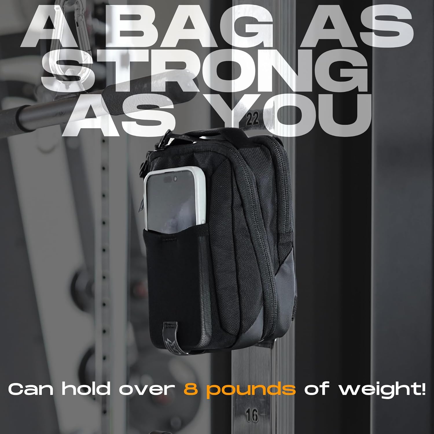 Magnetic Gym Sling Bag With Mobile Phone and Bottle Holder