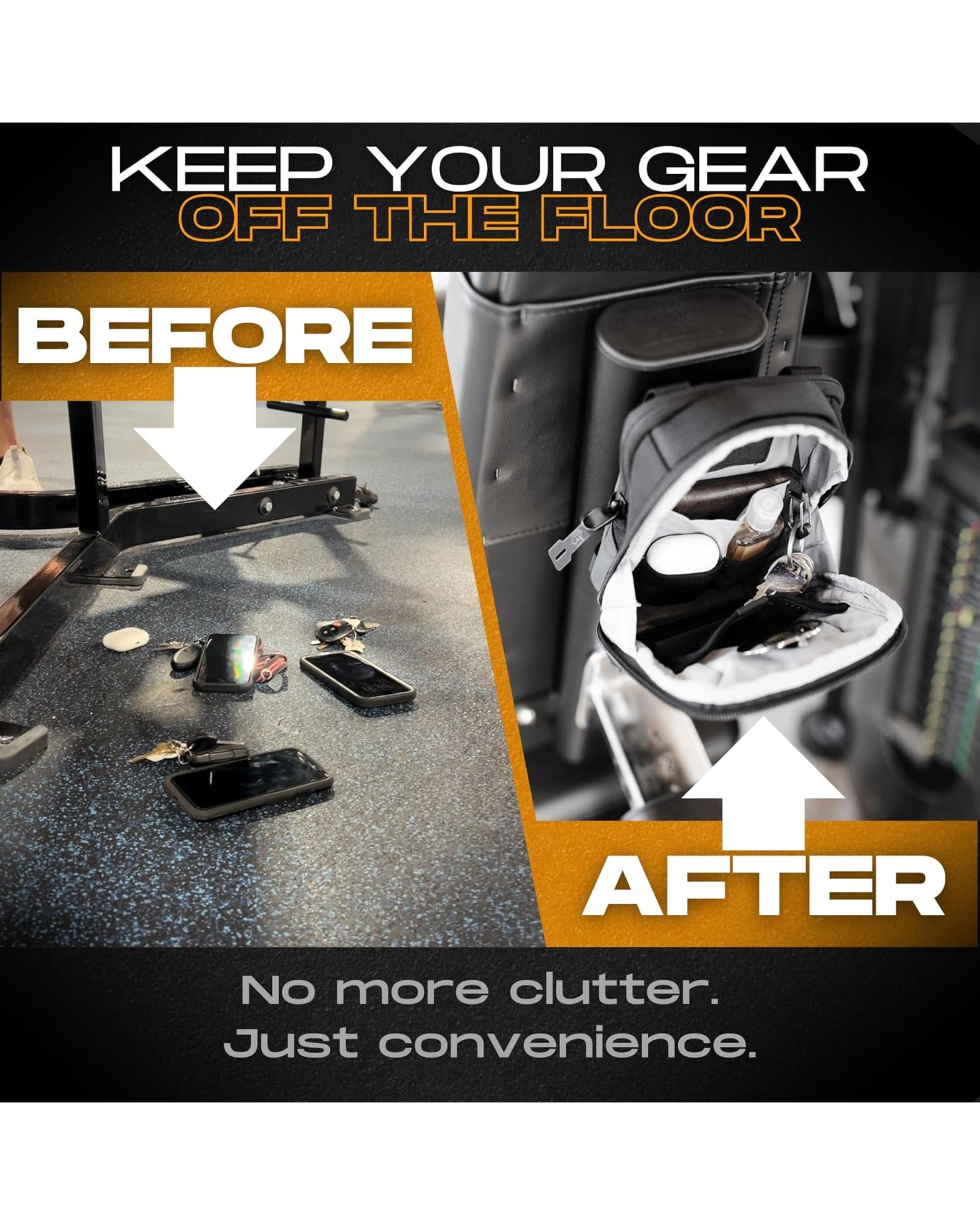 Magnetic Gym Sling Bag With Mobile Phone and Bottle Holder